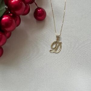 Initial or letter charm 14k Solid Gold initial Pendant | perfect gift | letter D